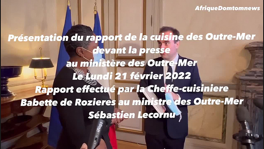 Remise officielle du rapport sur les cuisines des outre-mer à Sébastien Lecornu, ministre des Outre-mer 